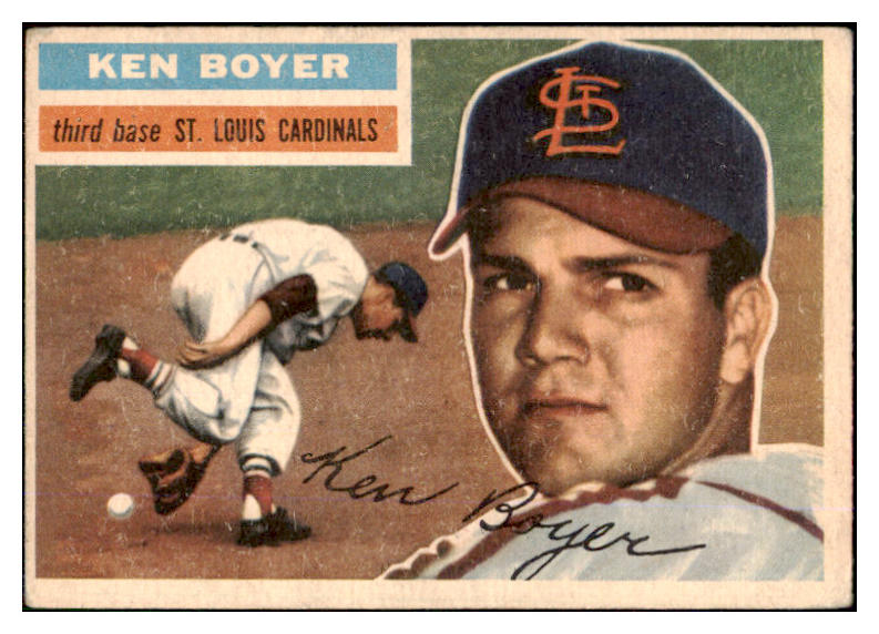 1956 Topps Baseball #014 Ken Boyer Cardinals VG-EX White 452348