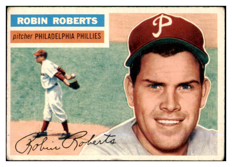 1956 Topps Baseball #180 Robin Roberts Phillies VG White 452351