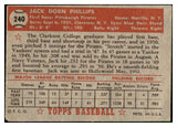 1952 Topps Baseball #240 Jack Phillips Pirates GD-VG 452398