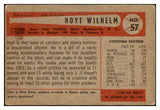 1954 Bowman Baseball #057 Hoyt Wilhelm Giants VG-EX 452420