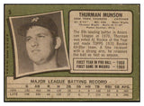 1971 Topps Baseball #005 Thurman Munson Yankees GD-VG 452606