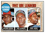 1968 Topps Baseball #003 N.L. RBI Leaders Clemente Aaron VG 452661