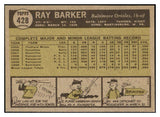 1961 Topps Baseball #428 Ray Berker Orioles EX-MT 453016