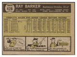 1961 Topps Baseball #428 Ray Berker Orioles EX 453019