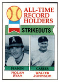 1979 Topps Baseball #417 Nolan Ryan Walter Johnson EX-MT 453108