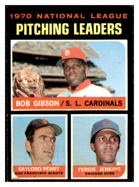 1971 Topps Baseball #070 N.L. Win Leaders Bob Gibson EX+/EX-MT 453111