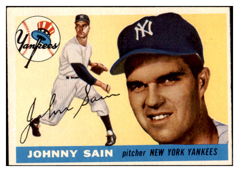 1955 Topps Baseball #193 Johnny Sain Yankees EX-MT 453160