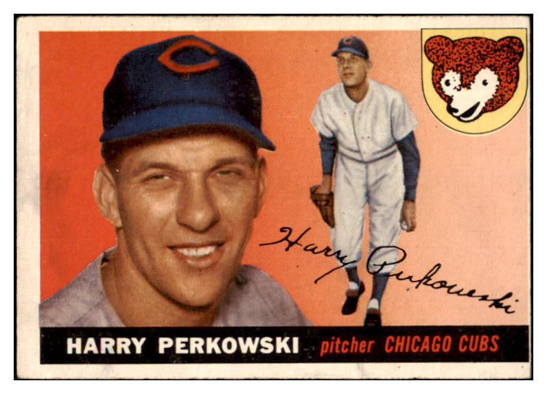 1955 Topps Baseball #184 Harry Perkowski Cubs EX 453209