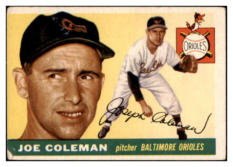 1955 Topps Baseball #162 Joe Coleman Orioles VG 453233