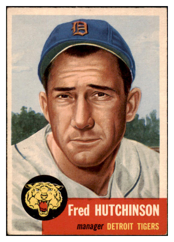 1953 Topps Baseball #072 Fred Hutchinson Tigers EX 453298