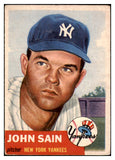 1953 Topps Baseball #119 Johnny Sain Yankees VG-EX 453316