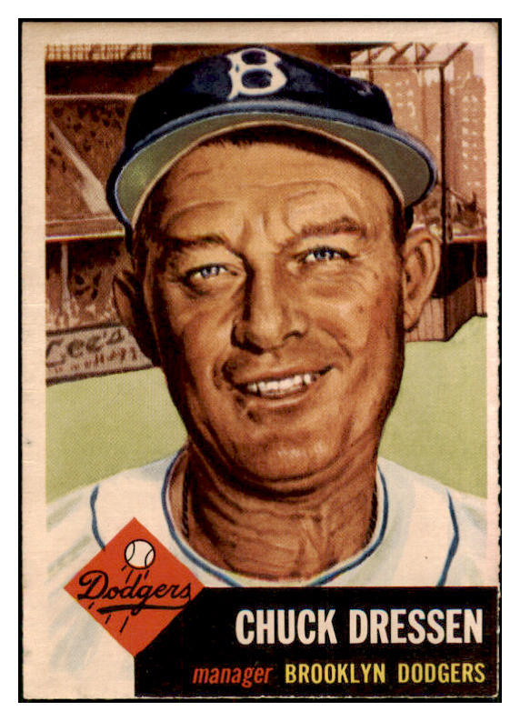1953 Topps Baseball #050 Chuck Dressen Dodgers VG-EX 453327