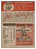 1953 Topps Baseball #137 John Rutherford Dodgers GD-VG 453340