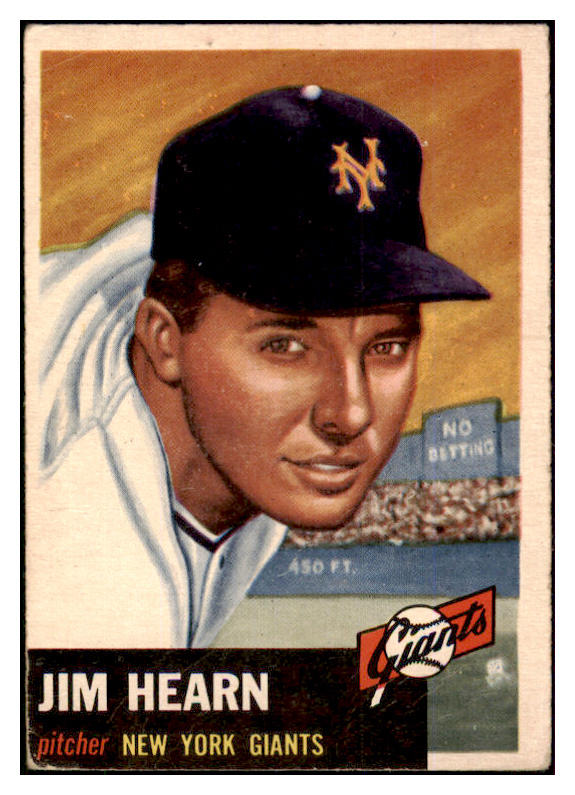 1953 Topps Baseball #038 Jim Hearn Giants FR-GD 453356