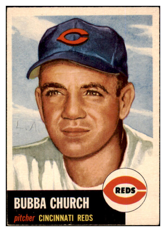 1953 Topps Baseball #047 Bubba Church Reds Good 453367