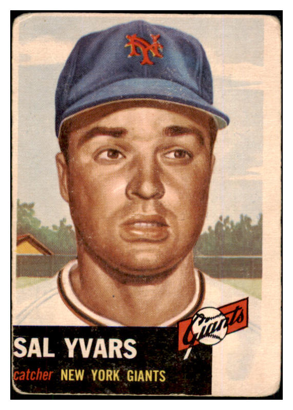 1953 Topps Baseball #011 Sal Yvars Giants Good 453368