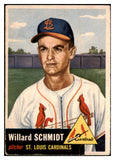 1953 Topps Baseball #168 Willard Schmidt Cardinals GD-VG 453381