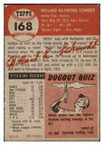 1953 Topps Baseball #168 Willard Schmidt Cardinals GD-VG 453381
