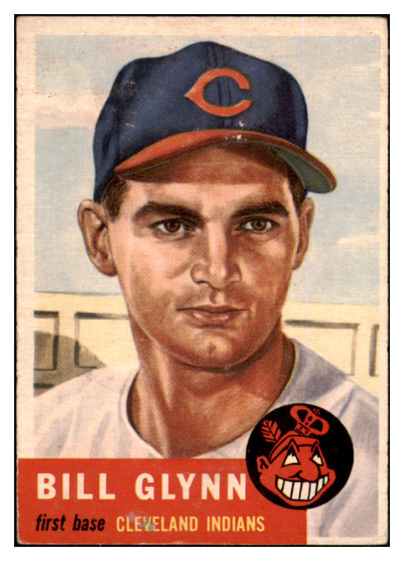1953 Topps Baseball #171 Bill Glynn Indians VG 453433