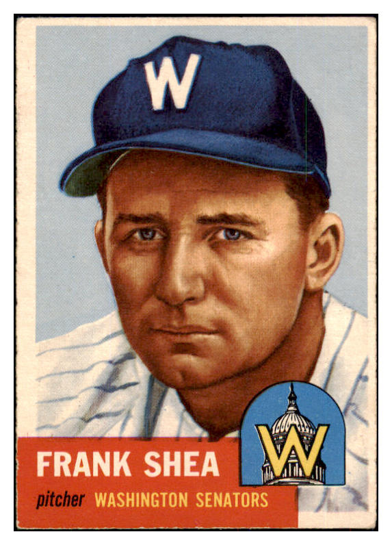 1953 Topps Baseball #164 Frank Shea Senators EX 453497
