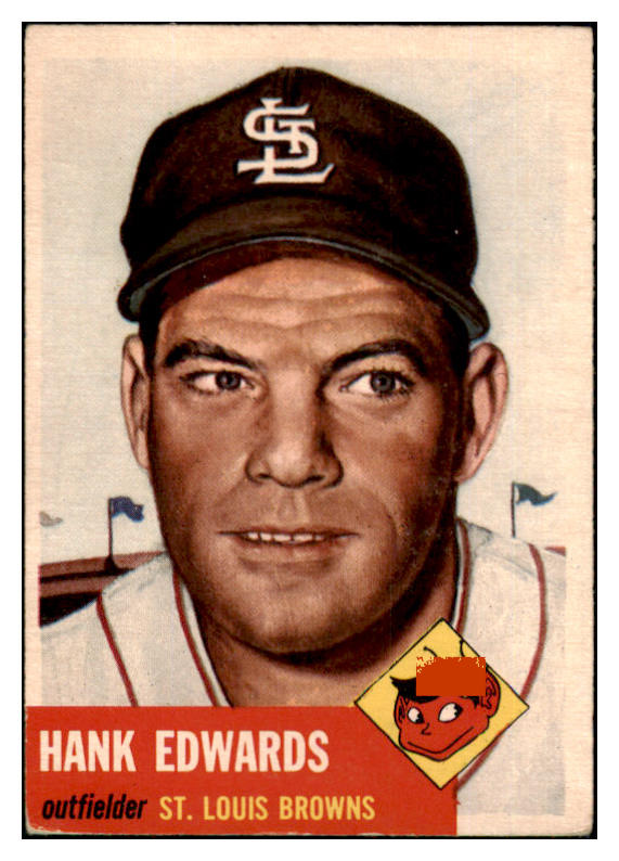 1953 Topps Baseball #090 Hank Edwards Browns EX 453511