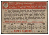 1952 Topps Baseball #225 Frank Baumholtz Cubs Good 453513