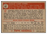 1952 Topps Baseball #062 Chuck Stobbs White Sox Good Red 453558