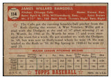 1952 Topps Baseball #114 Willard Ramsdell Cubs VG 453561