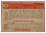 1952 Topps Baseball #118 Ken Raffensberger Reds GD-VG 453570