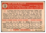 1952 Topps Baseball #137 Roy McMillan Reds GD-VG 453575