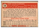 1952 Topps Baseball #148 Johnny Klippstein Cubs GD-VG 453580