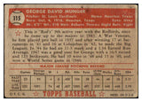 1952 Topps Baseball #115 George Munger Cardinals Good 453585