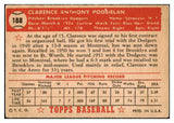 1952 Topps Baseball #188 Clarence Podbielan Dodgers Good 453589