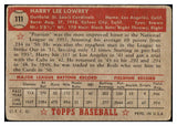 1952 Topps Baseball #111 Peanuts Lowrey Cardinals Good 453594