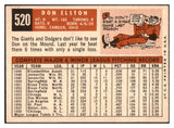 1959 Topps Baseball #520 Don Elston Cubs NR-MT 453645