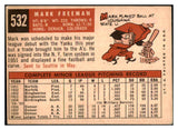 1959 Topps Baseball #532 Mark Freeman A's VG-EX 453714