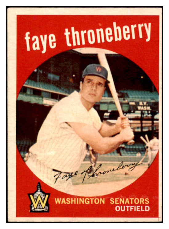 1959 Topps Baseball #534 Faye Throneberry Senators EX-MT 453723