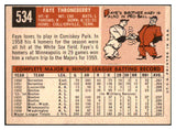 1959 Topps Baseball #534 Faye Throneberry Senators EX 453725