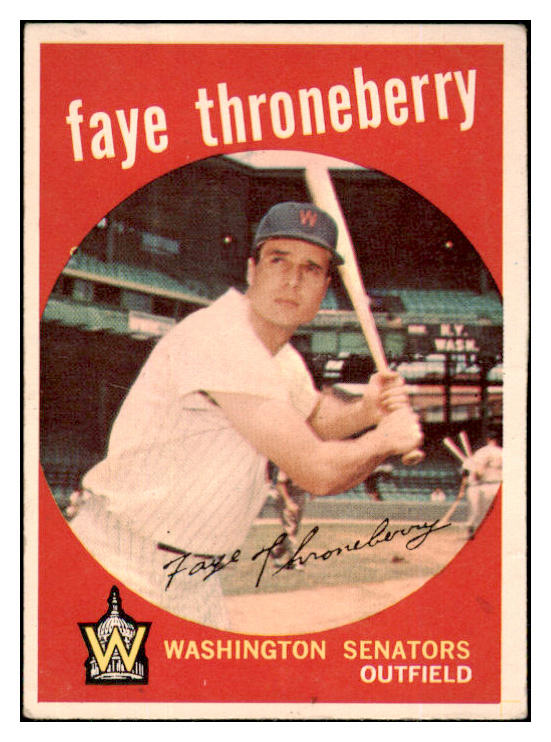 1959 Topps Baseball #534 Faye Throneberry Senators EX 453726