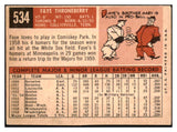 1959 Topps Baseball #534 Faye Throneberry Senators EX 453726