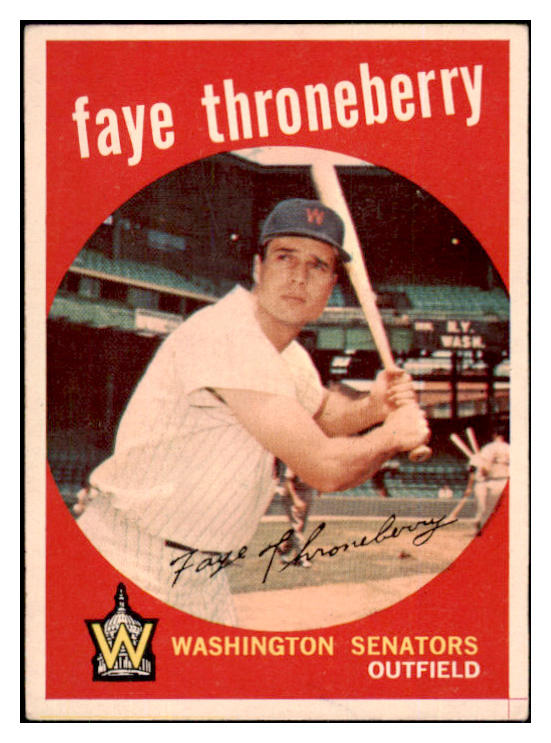 1959 Topps Baseball #534 Faye Throneberry Senators EX 453727