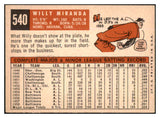 1959 Topps Baseball #540 Willie Miranda Orioles EX-MT 453758