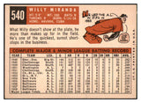 1959 Topps Baseball #540 Willie Miranda Orioles EX-MT 453759
