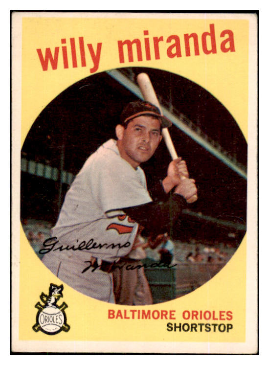 1959 Topps Baseball #540 Willie Miranda Orioles EX 453762