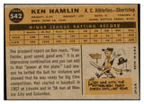 1960 Topps Baseball #542 Ken Hamlin A's VG-EX 454028