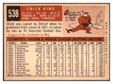 1959 Topps Baseball #538 Chick King Cubs VG-EX 454507