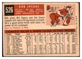 1959 Topps Baseball #526 Bob Speake Giants VG 454532