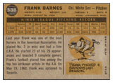 1960 Topps Baseball #538 Frank Barnes White Sox EX-MT 454544