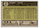 1961 Topps Baseball #537 Bobby Locke Indians NR-MT 454624