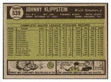 1961 Topps Baseball #539 Johnny Klippstein Senators NR-MT 454632